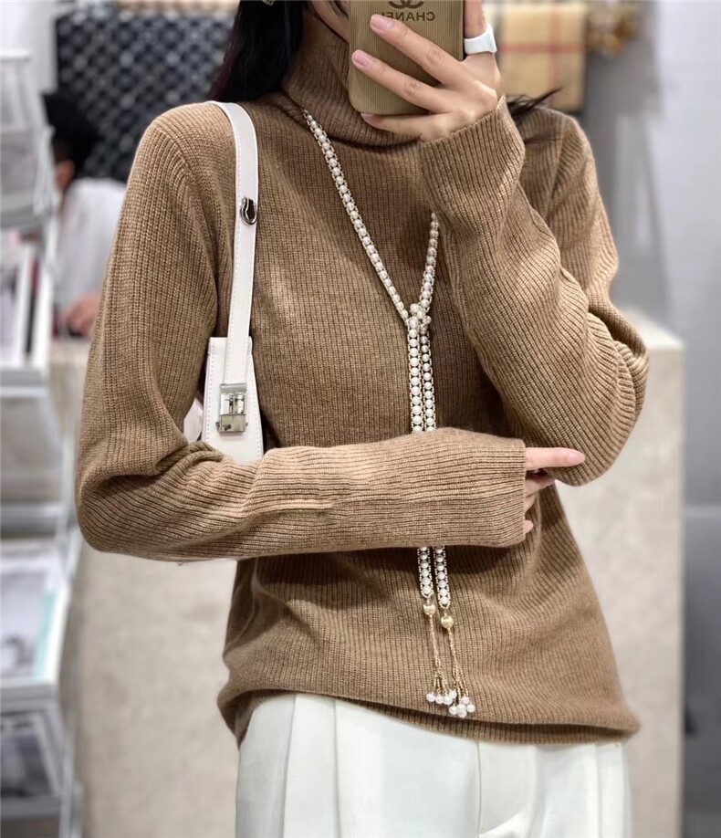 女士秋冬羊毛衫羊毛元宝针高领柔软贴肤保暖舒适,女装羊毛衫,魅途羊绒