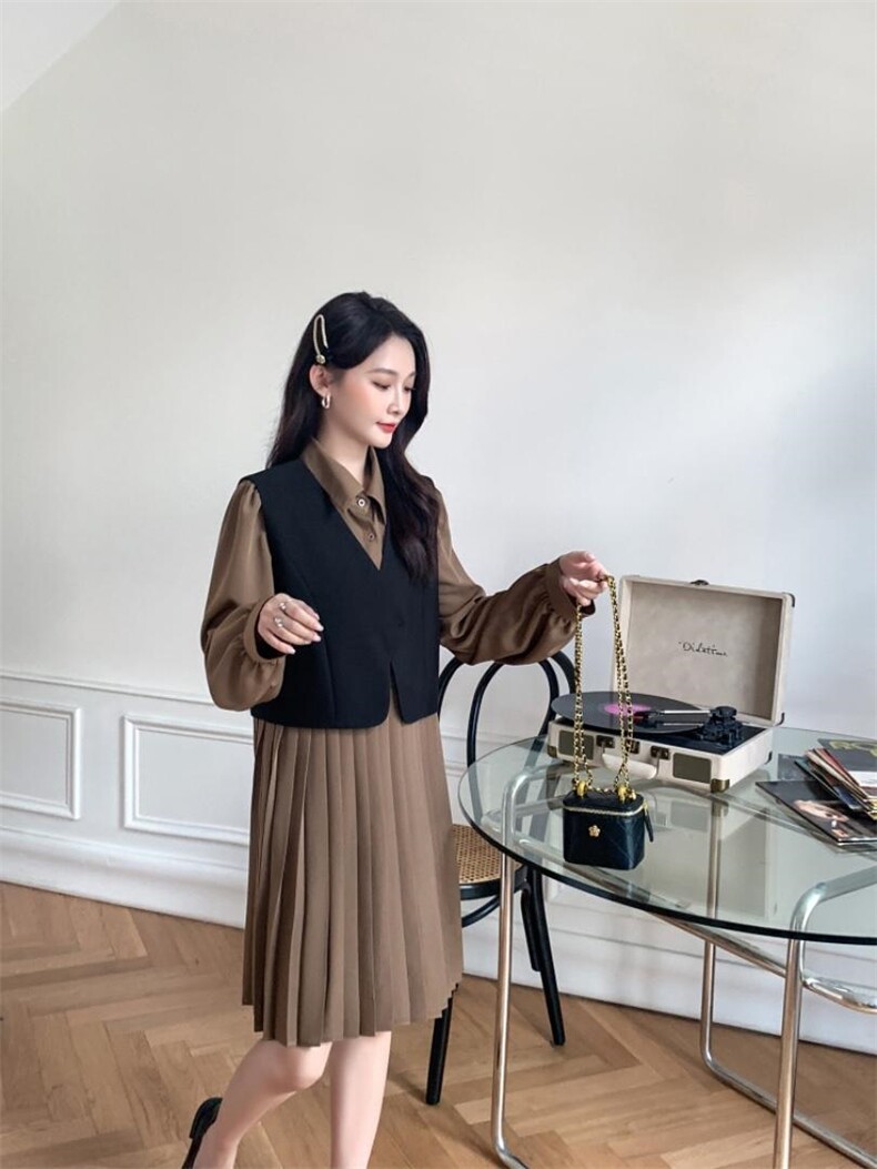 【现货】两件套马甲连衣裙，女装马甲，艾依佳人