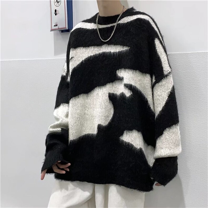 美式复古毛衣男女潮牌嘻哈宽松扎染休闲秋冬线衣针织衫M5022-P45,男装针织衫/毛衣,星座1008-2