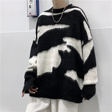 美式复古毛衣男女潮牌嘻哈宽松扎染休闲秋冬线衣针织衫M5022-P45，男装针织衫/毛衣，星座1008-2