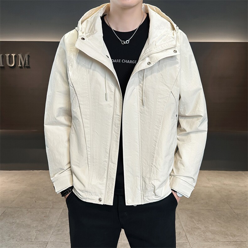 店主风新款夹克外套男春秋休闲百搭时尚连帽男士夹克N813-P100图片