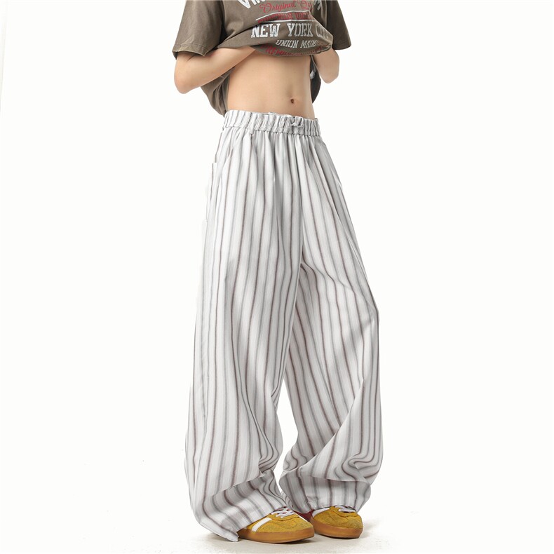 A165-K8893-P5578慵懒风阔腿拖地长裤美式休闲裤条纹山本裤子,男装休闲裤,电商A165