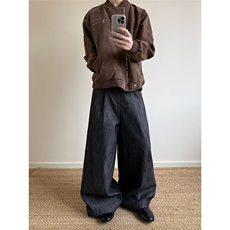 自家图~老钱风高品原版蛋白皮飞行员夹克外套W1366/P75，男装夹克，电商B350
