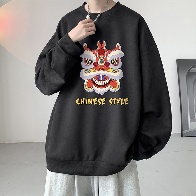 麂皮绒卫衣男大码重磅长袖t恤男 JW81185-P35 加绒款P45图片