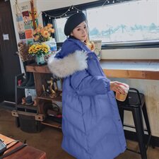 款现货好数据柒柒家大毛领收腰棉服M71，女装棉衣/棉服，柒柒家