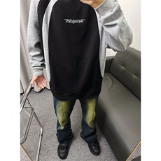 B221美式ins高街暗黑光版修身微喇牛仔裤LK23137-P55控78，男装牛仔裤，电商B221