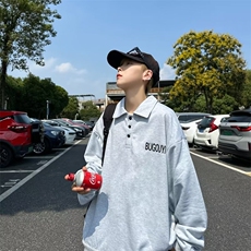 polo衫卫衣男秋季宽松潮牌高街运动上衣春秋港风ins痞帅C36-P40，男装Polo衫，星座313A-2