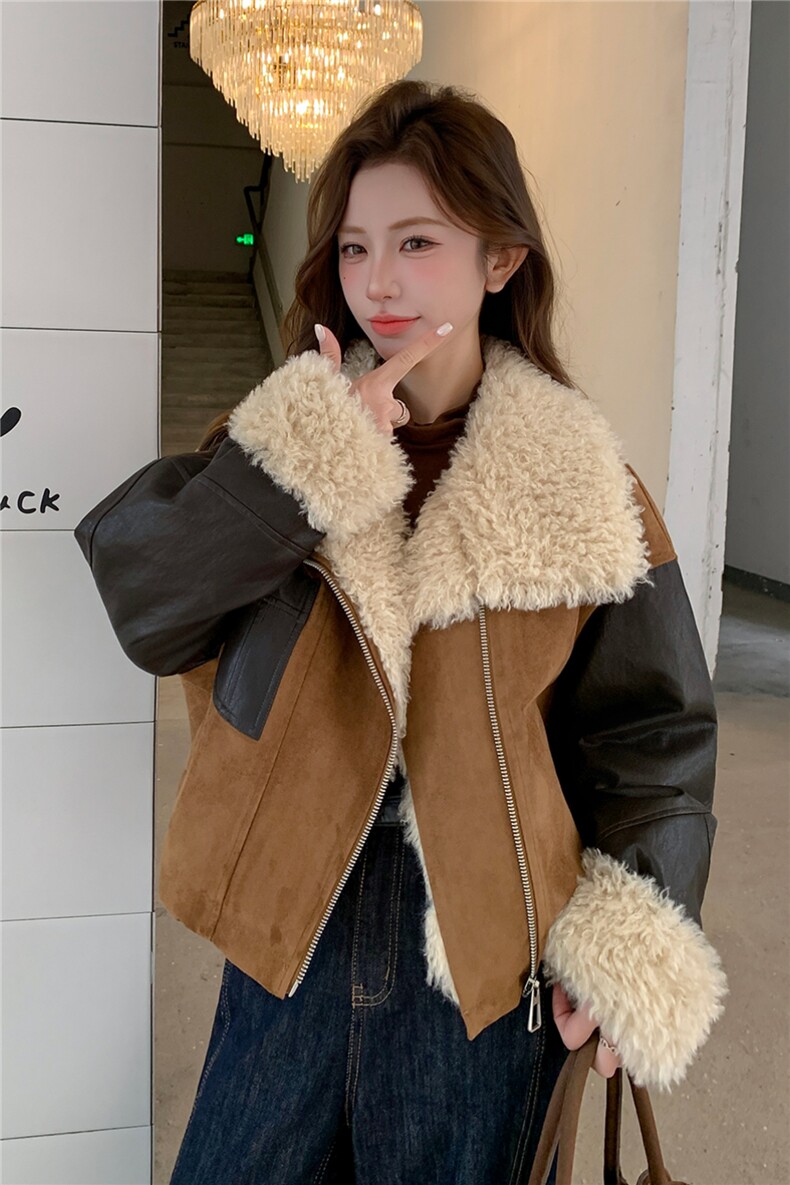 主推现货2025冬季皮袖短款拼接90%羽绒服C022-9162-P295-K438,女装羽绒服,2C022