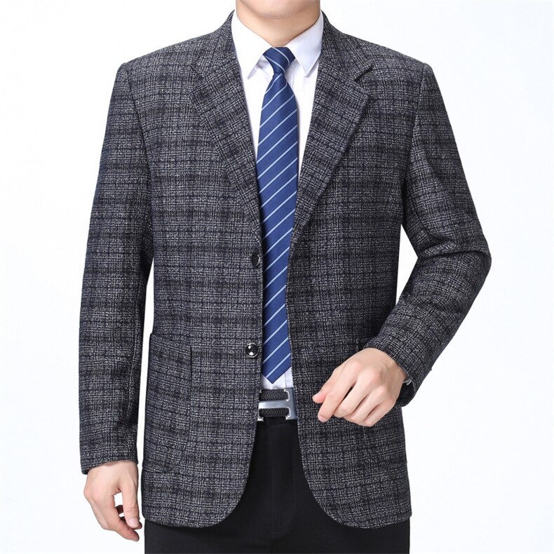 休闲西装单排扣2023春秋季新款便西男西服纯色高档中年商务男装,男装西服,电商B212（原钱塘6029）