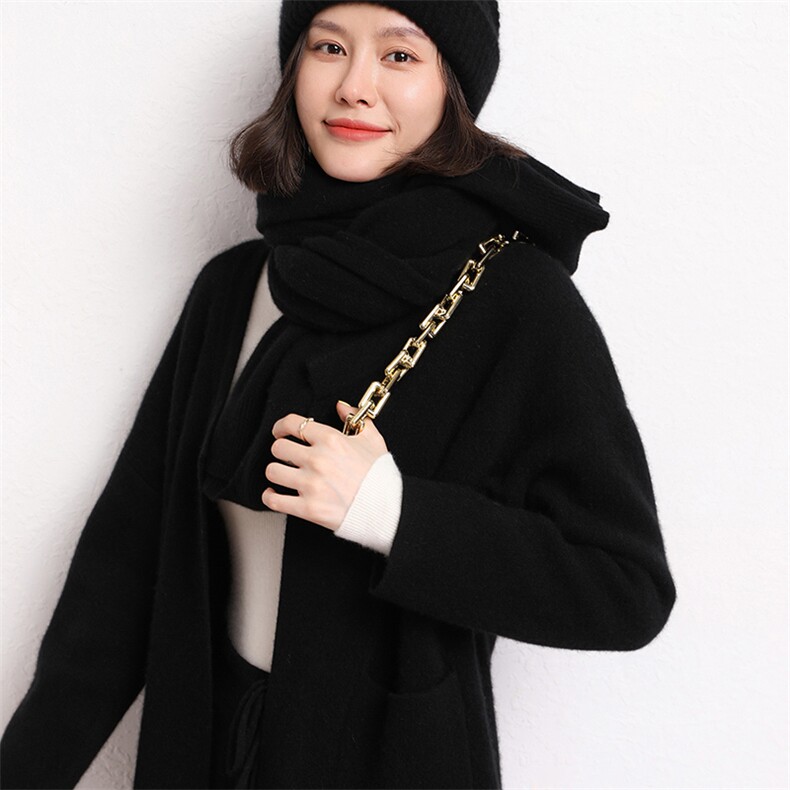多功能羊绒披肩围巾女新款开衫外套秋冬百搭护肩披风斗篷,饰品披肩,五色羊羊绒