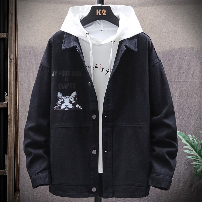 春季牛仔夹克男士潮流百搭休闲外套韩版工装日系上衣服8215-P80,男装夹克,电商A318