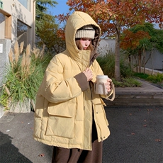 韩版短款立领羽绒服女2025冬季新款时尚宽松加厚小个子面包服外套，女装羽绒服，2C305