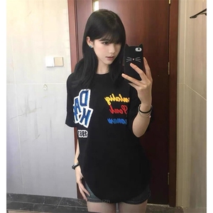 万针全刺绣工艺抖音得物高品质260克重磅纯棉双纱美式高街短袖T恤图片
