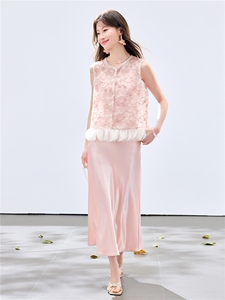 夏季新款现货！2026温柔风重工立体花卉马甲+珍珠吊带长裙套装女图片