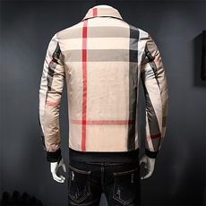 A7006冬季新款加厚翻领格子保暖棉服P235，男装棉衣，钱塘2010-1
