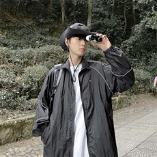 防晒服男韩版潮流拼色帅气痞子2023夏季薄款ins宽松外套W4870-P35，男装防晒衣，星座412-2