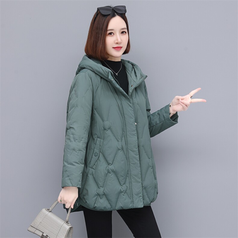 时尚气质休闲连帽羽绒服修身显瘦保暖外套,女装羽绒服,依恋蒂丝