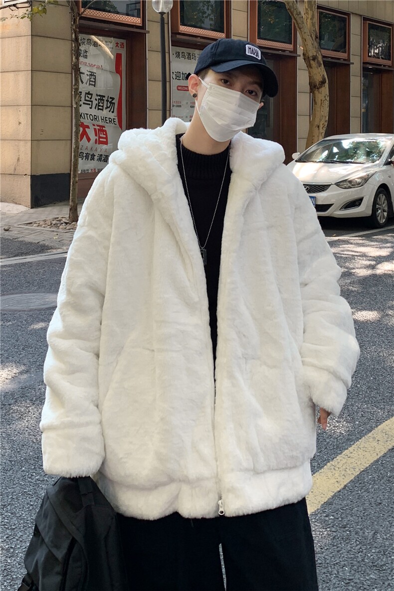 新款冬季双面绒棉衣宽松港风ins百搭潮流开衫连帽外套W2312-P48,男装棉衣,星座512-2
