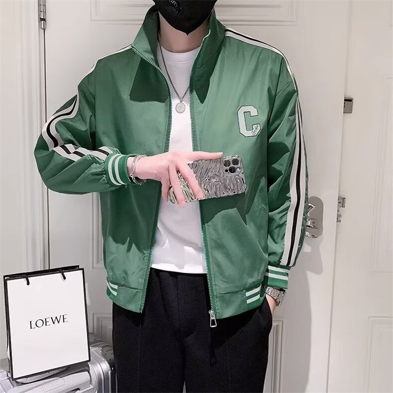 hansbenny秋冬季日系拉链立领卫衣男装外套纯棉毛圈复古风潮牌男图片