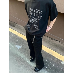 抖音得物品质cleanfit弹力黑色微喇牛仔裤 KZ06图片