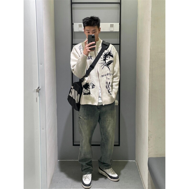【有货】手稿开衫毛衣外套男情侣针织衫线衣5504CC-特P58,男装针织衫/毛衣,星座1007（原301D）