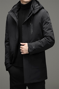 90%白鹅绒中青年男士连帽可卸商务休闲羽绒服冬季保暖ZG2923-P390图片