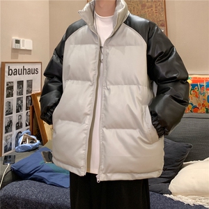 港风 拼接撞色面包服时尚立领保暖皮棉服A247-MY520 特批85图片