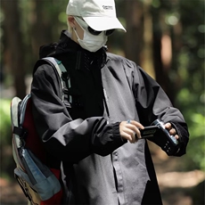 美式高街户外运动冲锋衣男女登山外套宽松旅游连帽夹克QJ99-P68，男装夹克，星座1008