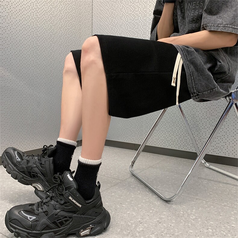 冰氧短裤男宽松纯色港风百搭五分裤运动短裤CK2411-P26控48,男装牛仔裤,星座717