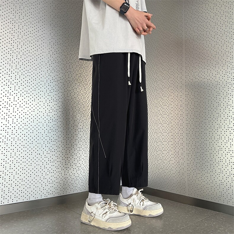K3969-P38夏季大码宽松休闲垂感直筒长裤九分裤,男装休闲裤,星座109
