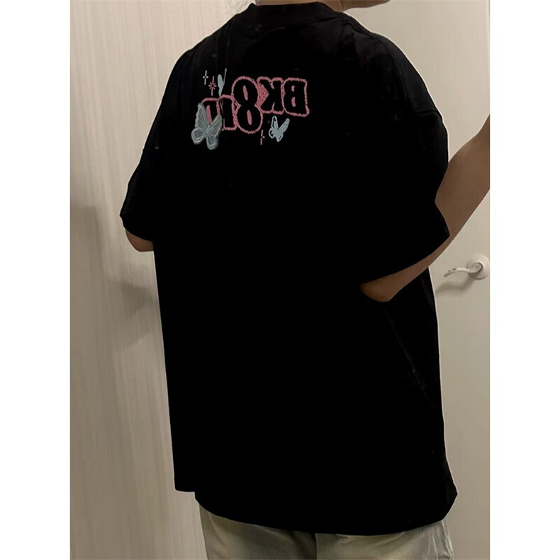 万针全刺绣工艺抖音得物高品质260克重磅纯棉双纱美式高街短袖T恤,男装T恤,电商A486