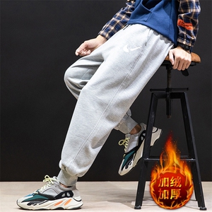 K12111-P40 加绒P50 束脚纯棉运动裤男士休闲裤大码宽松卫裤男图片