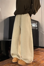 8XL-M摇粒绒裤子男加绒加厚休闲直通束脚宽松保暖裤K9122P78控98，男装休闲裤，电商D206-1