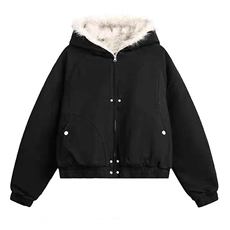 现货高品质美式高街冬季重磅硬挺短款座山雕毛领棉衣男女加厚外套，男装棉衣，电商A486-1