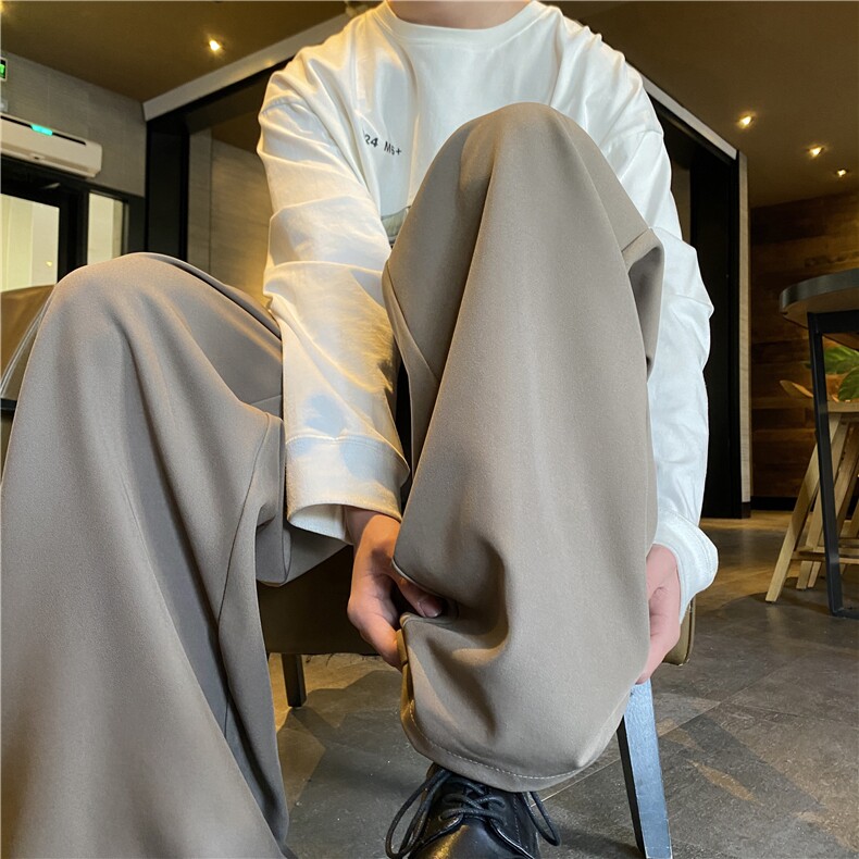 抖音品质春季新款打褶垂感宽松休闲西裤B315-K25680-特p40控78,男装西裤,电商B315