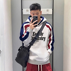 藏青色拼白灰