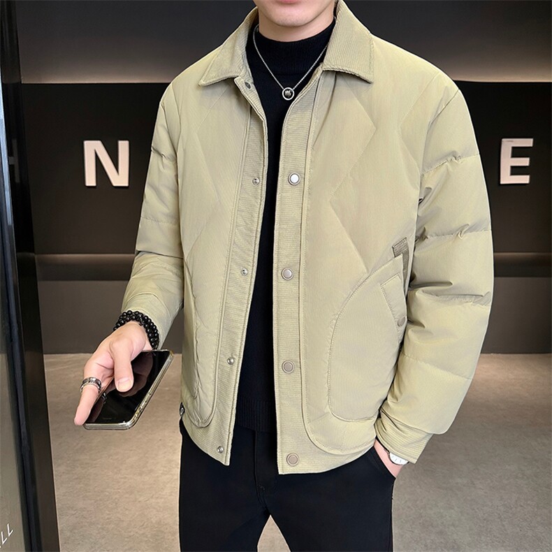 新款男士小翻领羽绒服夹克加厚防寒内外穿两用309B-3-81061-P195,男装夹克,星座1409-3