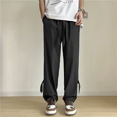 时尚潮牌直筒夏季宽松型青春流行水洗纯色长裤潮男工装裤休闲裤，男装休闲裤，四季星座218-1