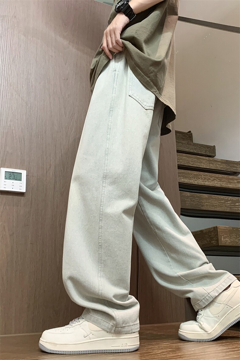 2025春夏款港风宽松直筒牛仔裤休闲百搭长裤牛仔裤K24123-P50,男装牛仔裤,星座717