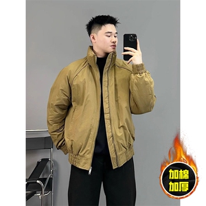 现货美式高街休闲棉衣夹克三防立领纯色户外工装加厚棉服外套图片