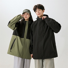 户外撞色连帽冲锋衣情侣外套防风登山服夹克男YHJK8828-P70，男装夹克，星座717