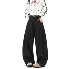 【现货】美式复古宽松黑色丹宁弯刀牛仔裤XZ502-K793-P65控89，男装牛仔裤，星座502