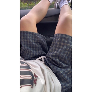 CP1214-P28 薄款速干短裤男夏季格纹运动五分裤沙滩裤子图片