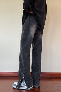 秋冬美式高街棕色加绒加厚牛仔裤货号K658P60控78（加绒P75控98）图片