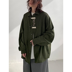 中式潮流复古刺绣外套男士春季新款时尚休闲上衣A168-DJCS04-TP78，男装衬衫，电商A168