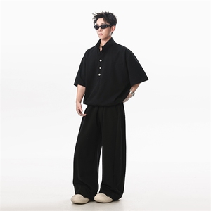 短袖T恤POLO衫套装潮流百搭直筒宽松裤男女TZ307 P85图片