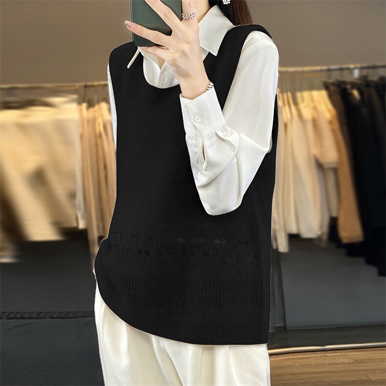 无袖背心裙内搭马甲针织打底衫女秋冬2024新款,女装马甲,羿纯羊绒