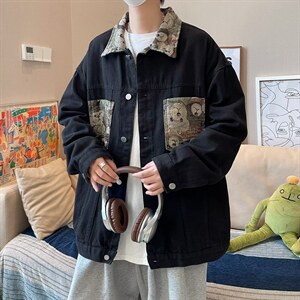 工装夹克男春秋新款潮牌宽松上衣韩版ins复古休闲外套 W4927-P54图片