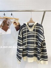 连帽针织毛衣，女装针织衫/毛衣，G