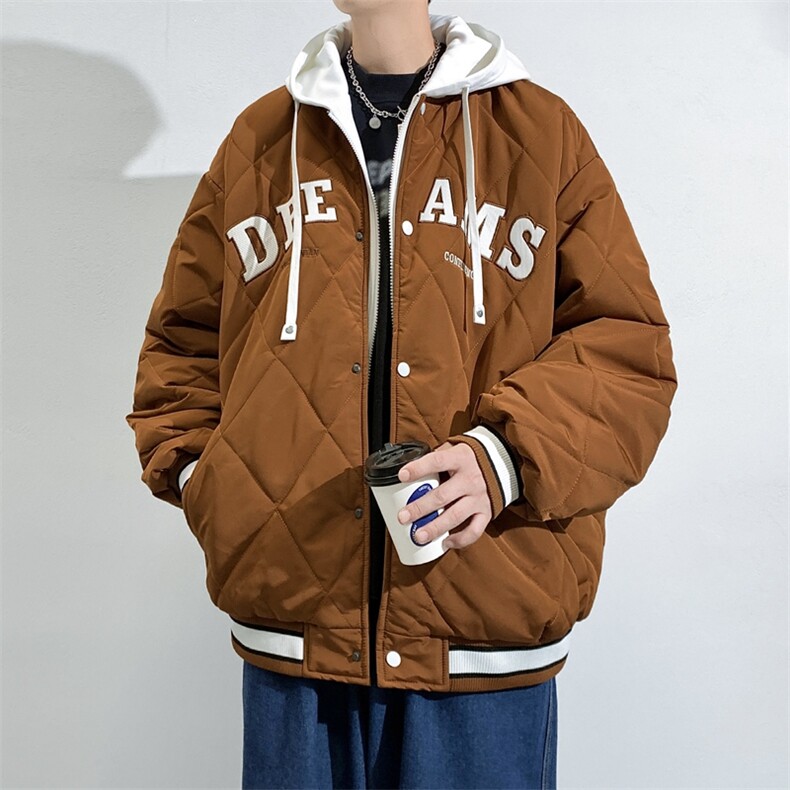 假两件棉服男士2024年新款青少年加厚棉衣服冬装外套M0791-P108,男装棉衣,星座308B-2